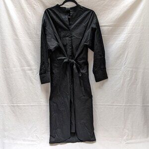 Isabel Marant Oversize Black Midi Long Sleeve Belted Shirtdress Size 36 US 4